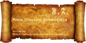 Manojlovics Konkordia névjegykártya